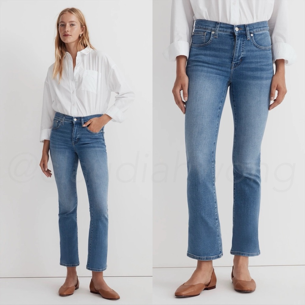 MADEWELL Petite Kick Out Crop Jeans in Mather Wash
